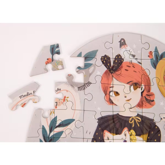 Moulin Roty 浪漫女孩圓筒禮盒拼圖(65片)