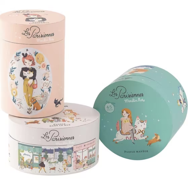 Moulin Roty 浪漫女孩圓筒禮盒拼圖(65片)