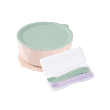 2angels 矽膠鑽石學習碗加湯匙兩入