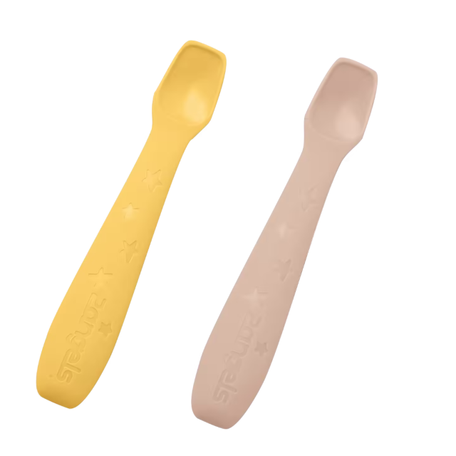 2angels 矽膠餵食湯匙 兩入附外出盒