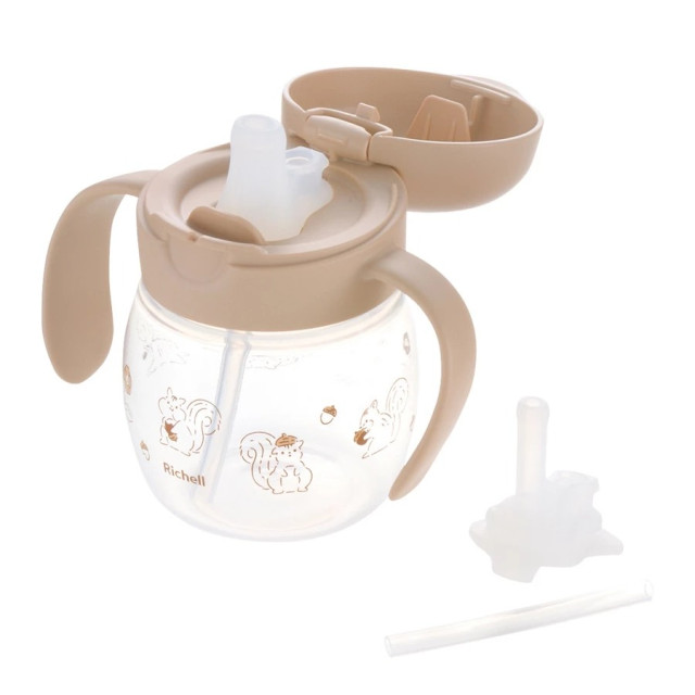 Richell 利其爾 TLI第四代二階段替換吸管水杯組200ml(鴨嘴/吸管)