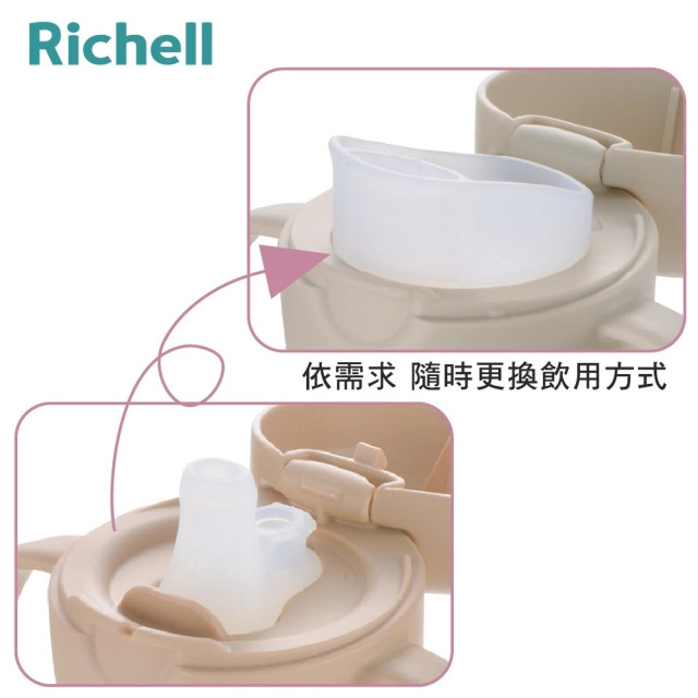 Richell 利其爾 TLI第四代二階段替換吸管水杯組200ml(鴨嘴/吸管)
