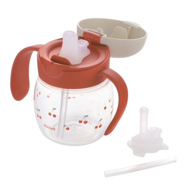 Richell 利其爾 TLI第四代二階段替換吸管水杯組200ml(鴨嘴/吸管)