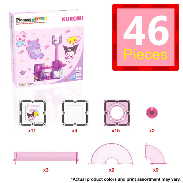 Picassotiles 三麗鷗系列軌道彩繪磁力片 Kuromi 46PCS
