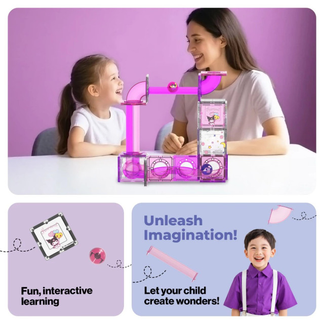 Picassotiles 三麗鷗系列軌道彩繪磁力片 Kuromi 46PCS