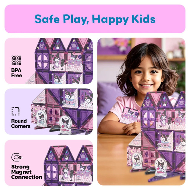 Picassotiles 三麗鷗系列彩繪磁力片 Kuromi 56PCS