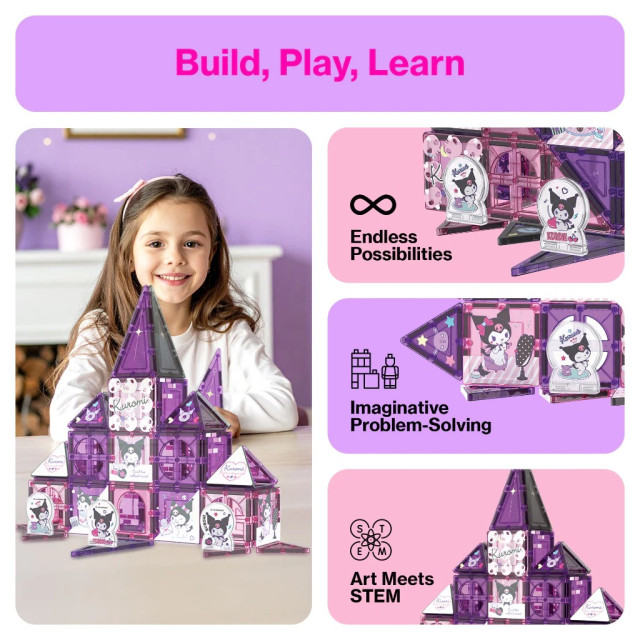 Picassotiles 三麗鷗系列彩繪磁力片 Kuromi 56PCS