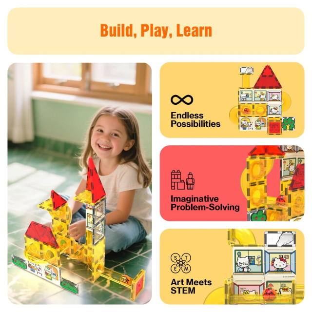 Picassotiles 三麗鷗系列彩繪磁力片 Hello Kitty 56PCS