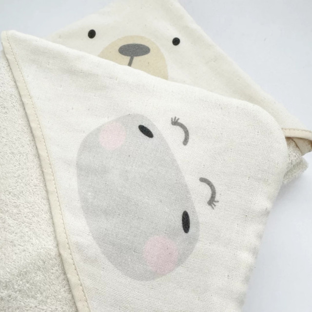 nizio 新生兒連帽圍裙浴巾