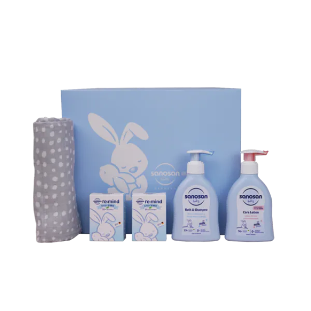 德國珊諾sanosan baby re:mind極潤呵膚包巾禮盒