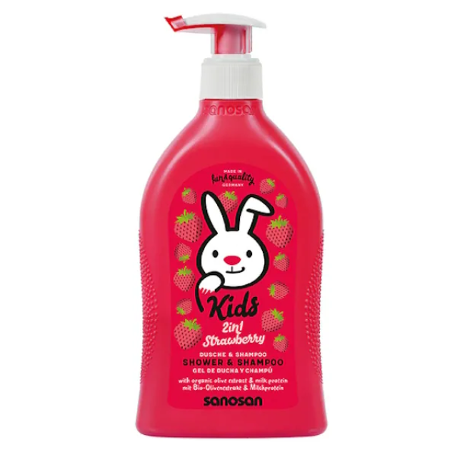 德國珊諾sanosan 兒童2合1洗髮沐浴露(草莓香)