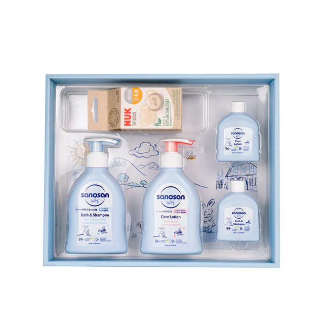 德國珊諾sanosan baby re:mind新生兒柔膚安撫禮盒
