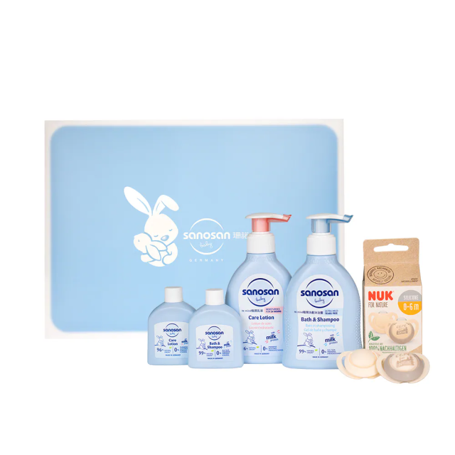 德國珊諾sanosan baby re:mind新生兒柔膚安撫禮盒