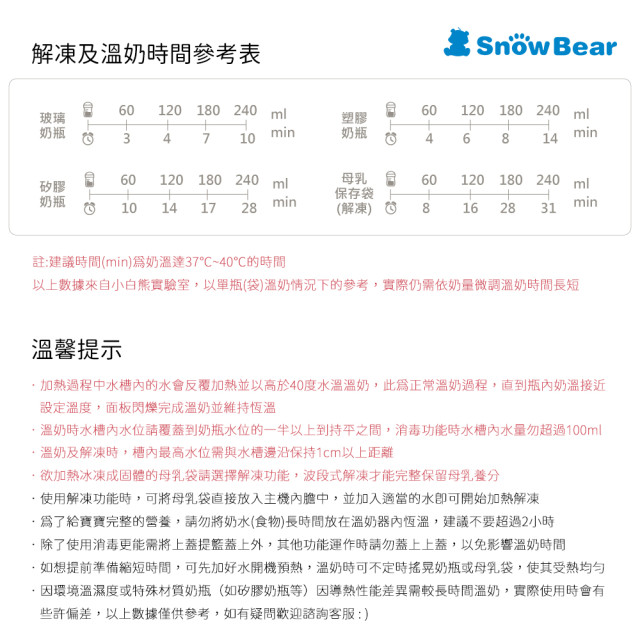SnowBear 智育多功能溫奶器