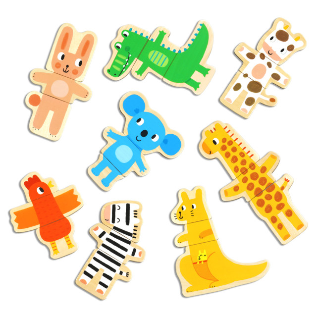華碩文化 木質磁鐵動物拼圖