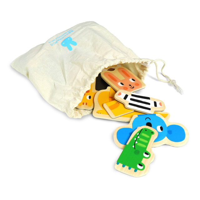 華碩文化 木質磁鐵動物拼圖