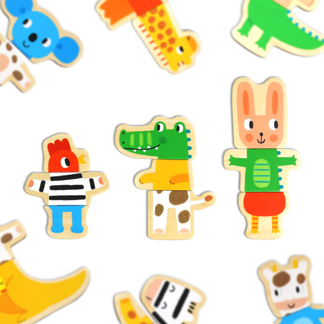 華碩文化 木質磁鐵動物拼圖