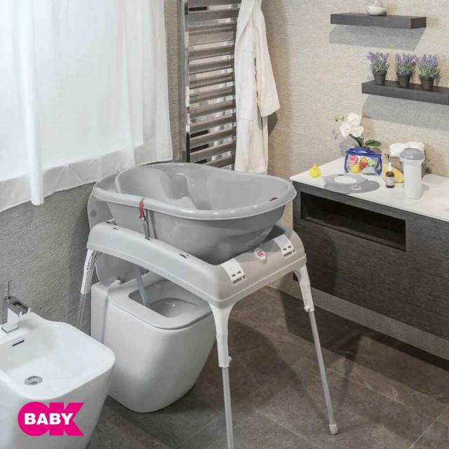 貝喜力克 OKBABY 頭等艙澡盆專用二合一摺疊架 (澡盆架/尿布台)